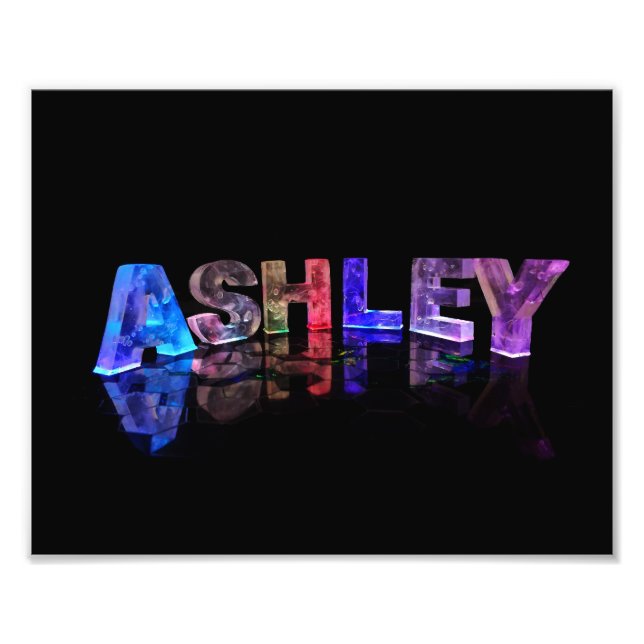Foto O nome Ashley nas luzes 3D (Frente)