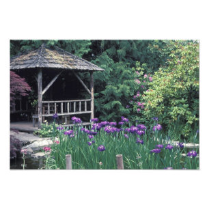 Foto O pavilhão de madeira no Jardim Sunken em