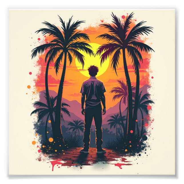 Foto O pintor ficou impressionado com sua pintura (Frente)