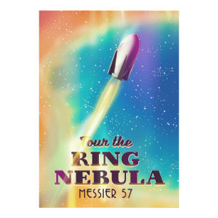 Foto  O poster de viagens Espacial da Nebulosa do Anel 