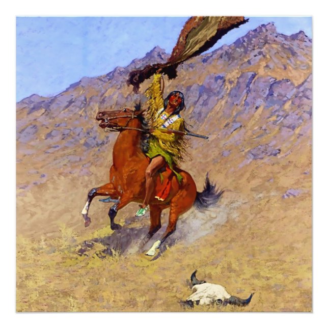 Foto "O Sinal" Arte Ocidental de Frederic Remington (Frente)