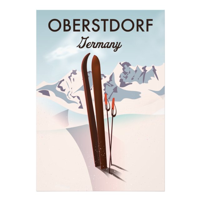 Foto Oberstdorf Alemanha arte de esqui. (Frente)