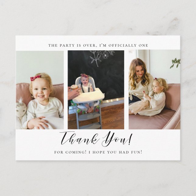 Foto Obrigado Primeiro Cartão com fotos De Anivers (Frente)