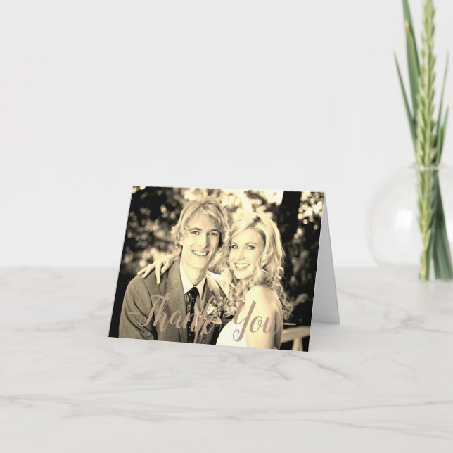 Foto Obrigado Sepia - Cartão Nota (Frente)