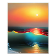 Oceano Eetano e Arte AI Sunset