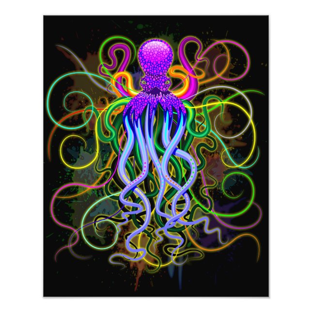 Foto Octopus Luminescência Psicodélica (Frente)