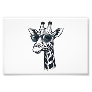 Foto Óculos de sol de girafa legais Camiseta com gravaç