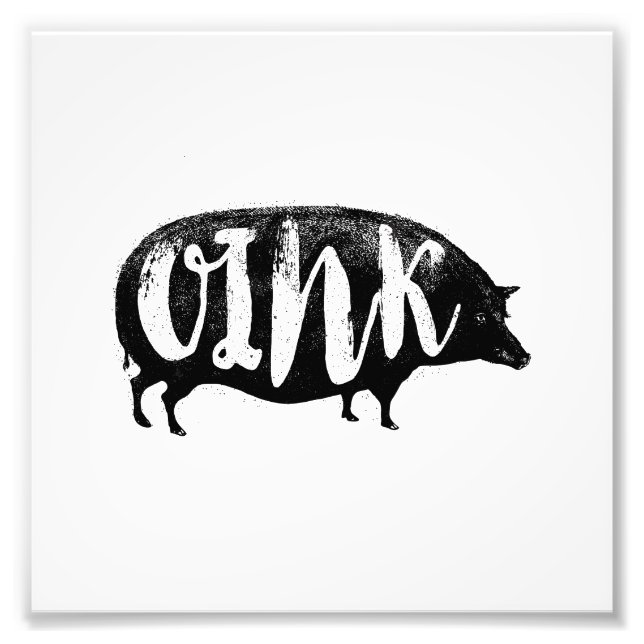 Foto OINK Funny Vintage Pig (Frente)