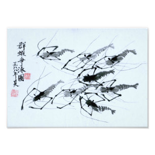 Foto "Oito camarões" na pintura chinesa da tinta