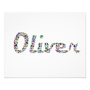 Foto Oliver Typografia com Design de Padrão Colorido
