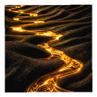 Foto Ondas Douradas de Luxo Arte Abstrata Impressão | M