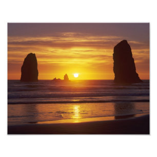 Foto OR, Costa do Oregon, Cannon Beach, formações rocho