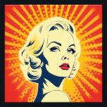 Foto Orange Pop Art Blonde<br><div class="desc">Se você gosta de designs coloridos,  este será perfeito para você. Mostra uma mulher.</div>
