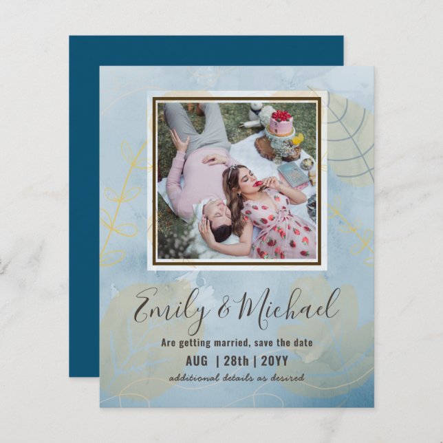 FOTO ORÇAMENTAL Casamento SALVAR AS DATAS Boho Abs (Frente/Verso)