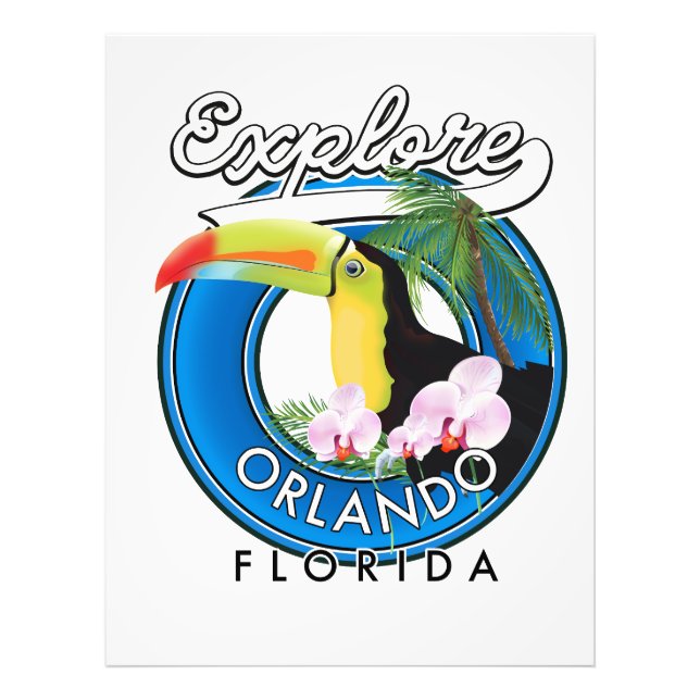 Foto Orlando Florida Explore logo retro. (Frente)