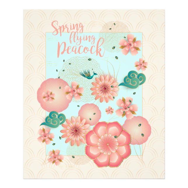 Foto Ornamento Floral de Peacock primavera Peach Garden (Frente)
