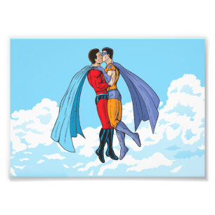 Foto Os dois super-heróis de Slipperyjoe beijando perso
