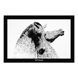 Foto Os kelpies na silhueta, Falkirk, Escócia