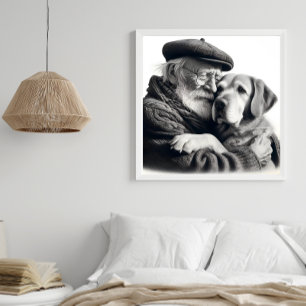 Foto Os melhores amigos para os idosos cavalheiros e cã