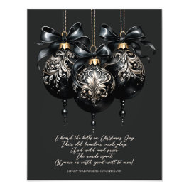 Foto Ouro negro elegante baubles de luxo poema de Natal