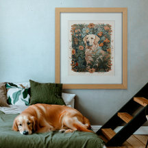 Ouro Retriever no Estilo de William Morris