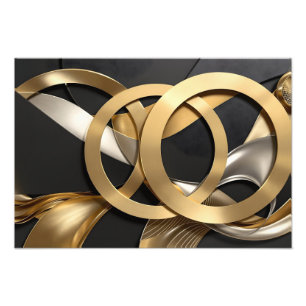 Foto Ouro Rings Abstrato - Design moderno de luxo