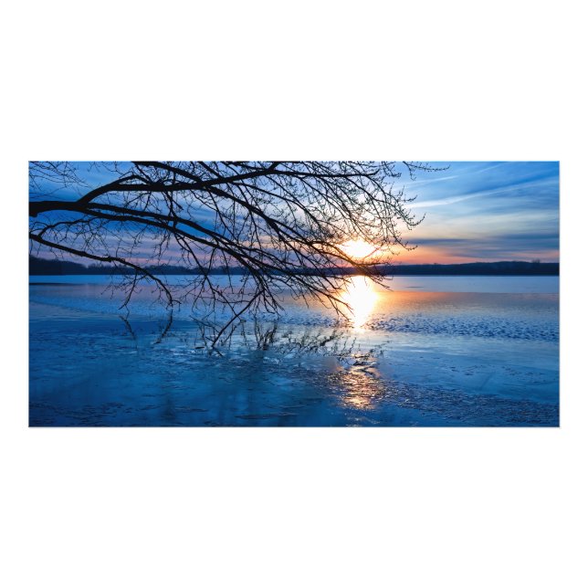 Foto Ouro Sunrise Sobre Lago (Frente)