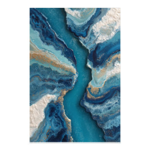 Foto Ouro Veia Azul Profundo Abstrato