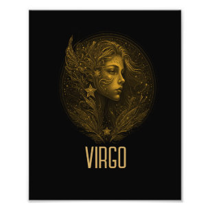 Foto Ouro Virgo - sinal clássico do zodíaco preto