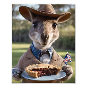 Foto "Outback Delight: Um Canguru come carne Aussie