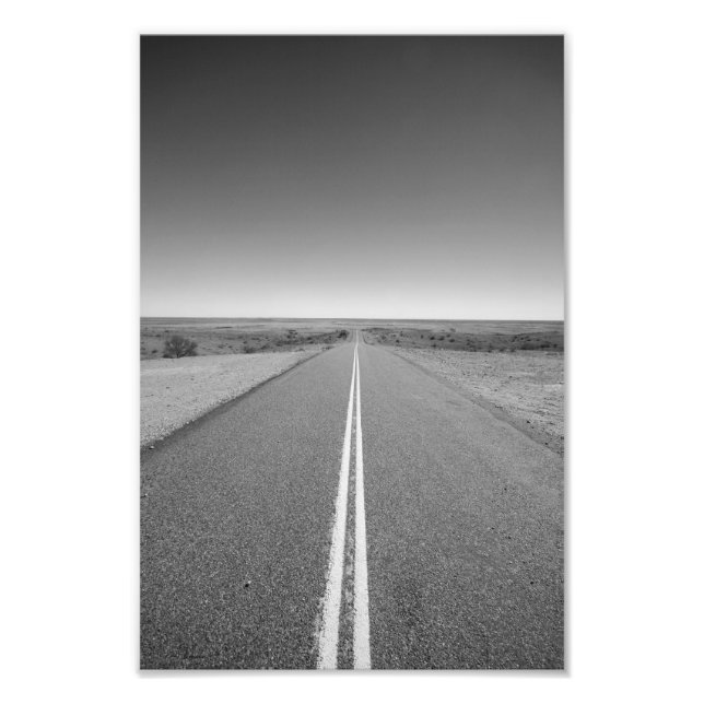 Foto Outback Road Austrália, Preto e Branco - Impressão (Frente)