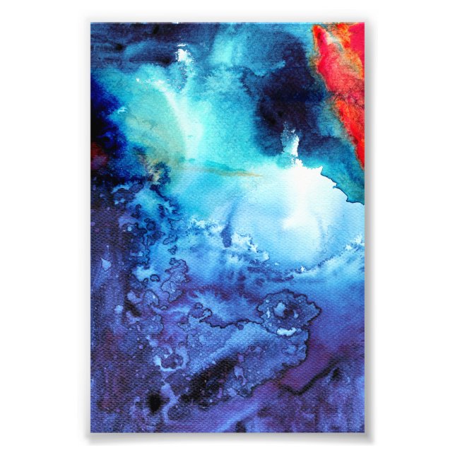 Foto Padrão Abstrato de Batique Azul (Frente)