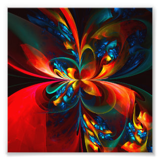 Foto Padrão Azul Laranja-Abstrato Floral Moderno #14
