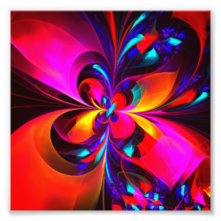 Foto Padrão Azul Vermelho Abstrato Floral Moderno #07