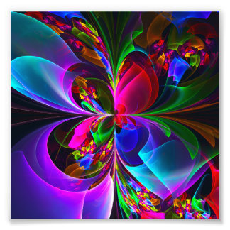 Foto Padrão Azul Vermelho Abstrato Floral Moderno #12