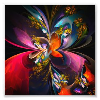 Foto Padrão Azul Vermelho Abstrato Floral Moderno #13