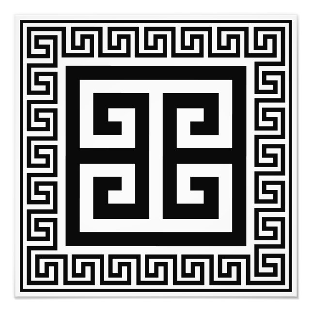 Foto Padrão-chave grego Design preto (Frente)