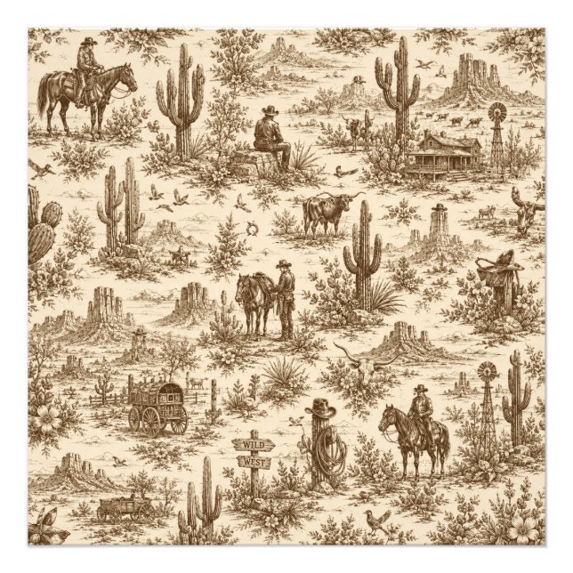 Foto Padrão contínuo de Toile do Deserto Ocidental Vint (Frente)
