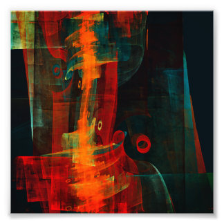 Foto Padrão de Abstrato de Arte Moderno Vermelho Azul-L