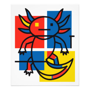 Foto Padrão de Arte Abstrata de Axolote Engraçado de Pi