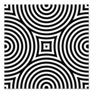 Foto Padrão de Círculos Concêntricos Preto e Branco