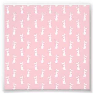 Foto Padrão de Coelho de Cor Pastel Fundo Rosa Animal d