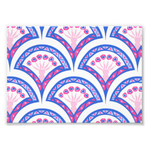 Foto padrão de damasco floral azul