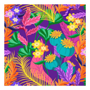 Foto Padrão de design floral exótico colorido