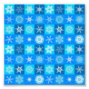 Foto Padrão de Flocos de Neve Azul