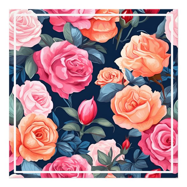 Foto Padrão de Flores Desabrochando Rosas-80037  (Frente)