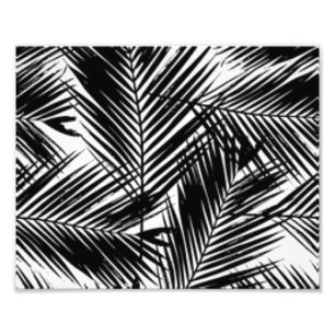 Foto Padrão de folhas preto e branco em design de impre