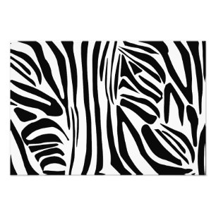 Foto Padrão de impressão de zebra preto e branco em neg