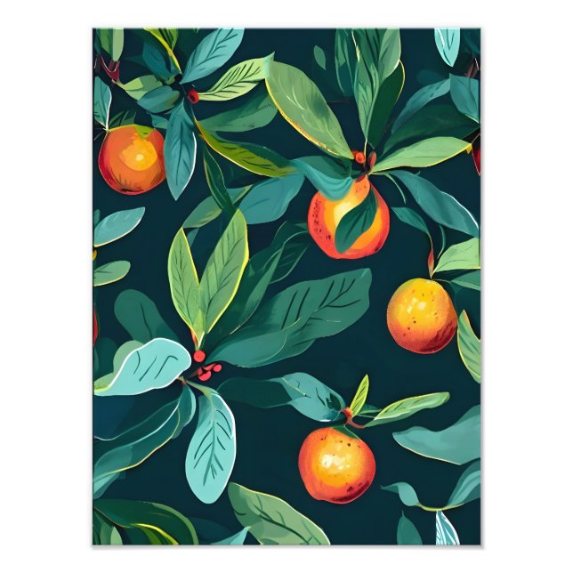 Foto Padrão de Laranja e Folha Incolor (Frente)