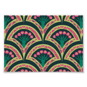 Foto Padrão de leque floral rosa e verde